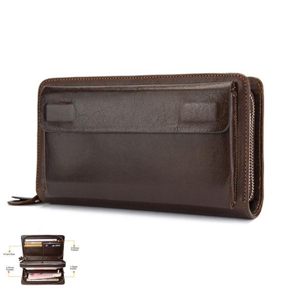 wallets luufan men's wallet genuine leather clutch male bag double zip men long purse money, Red;black
wallets luufan men's wallet genuine leather clutch male bag double zip men long purse money, Red;black
