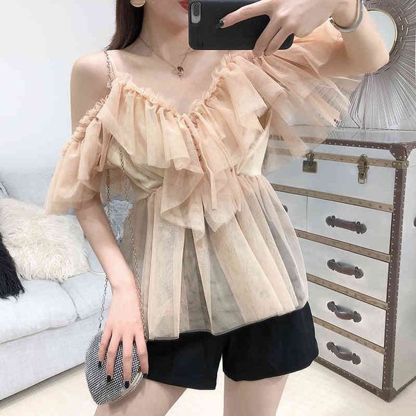 women's blouses & shirts summer women fashion lace mesh ruffles blouse ladies off-shoulder low cut loose suits ryb4, White
women's blouses & shirts summer women fashion lace mesh ruffles blouse ladies off-shoulder low cut loose suits ryb4, White