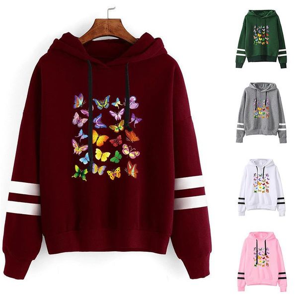 women's hoodies & sweatshirts women hoodie colorful butterfly printed double striped long sleeve fleece sweatshirt with hat girls pullo, Black
women's hoodies & sweatshirts women hoodie colorful butterfly printed double striped long sleeve fleece sweatshirt with hat girls pullo, Black