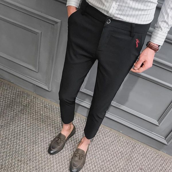 spring british style solid suit pant men pantalon hombre streetwear trousers business formal men's pants, Black
spring british style solid suit pant men pantalon hombre streetwear trousers business formal men's pants, Black
