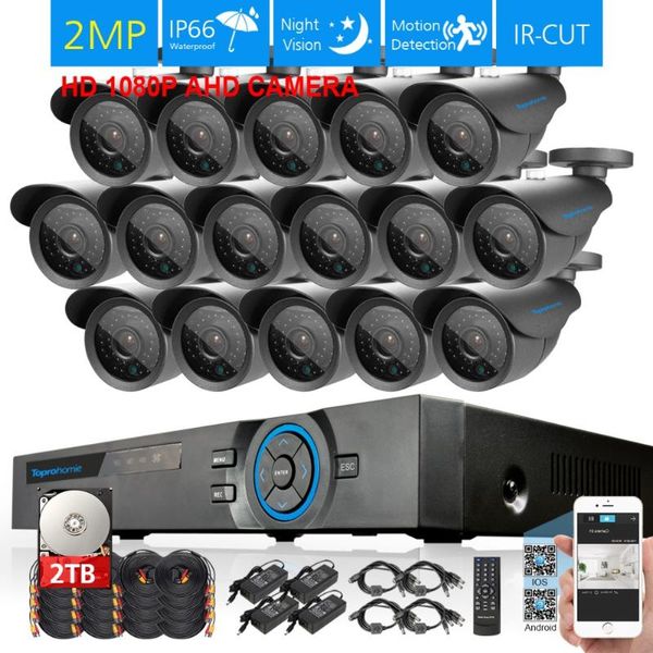system 16pcs 2.0mp in/outdoor waterproof ir camera p2p security cctv video surveillance set 36leds systems
system 16pcs 2.0mp in/outdoor waterproof ir camera p2p security cctv video surveillance set 36leds systems