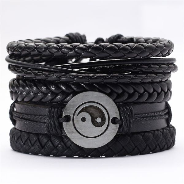black taichi feather men 5pcs/set wristband fashion rope wrap cuff bangle leather bracelets women jewelry accessories, Golden;silver
black taichi feather men 5pcs/set wristband fashion rope wrap cuff bangle leather bracelets women jewelry accessories, Golden;silver