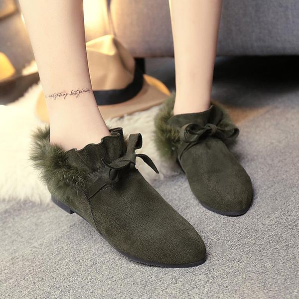 boots bow knot ankle for women shoes winter female pointed toe low heels warm fur woman designers, Black
boots bow knot ankle for women shoes winter female pointed toe low heels warm fur woman designers, Black