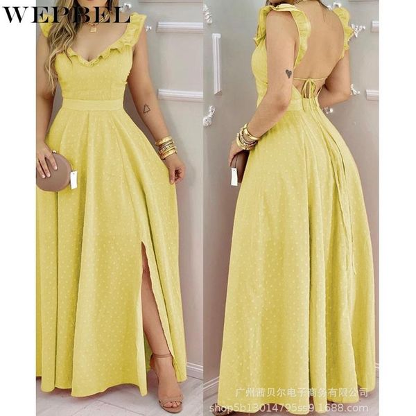 casual dresses wepbel solid color dress women's slim-fit patchwork lace summer v-neck backless high waist spaghetti strap, Black;gray
casual dresses wepbel solid color dress women's slim-fit patchwork lace summer v-neck backless high waist spaghetti strap, Black;gray