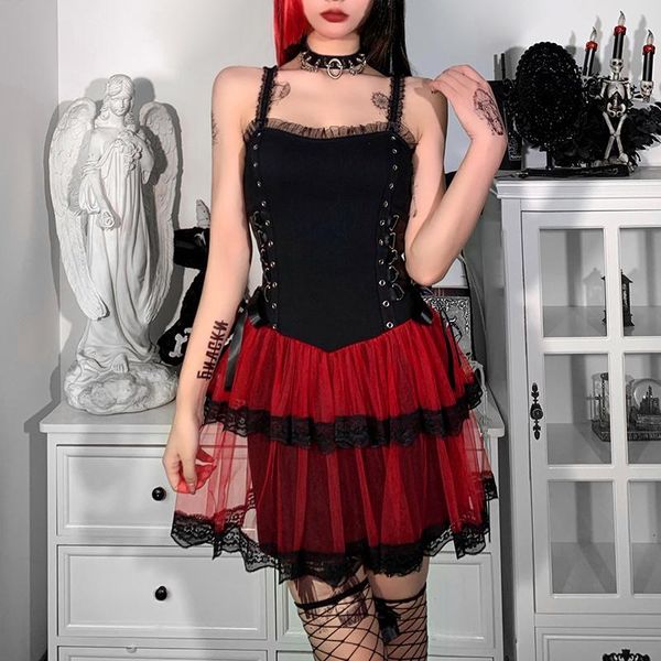 casual dresses y2k gothic e-girls women sling dress high waist color block layered mesh spring summer fall slimming skirt, Black;gray
casual dresses y2k gothic e-girls women sling dress high waist color block layered mesh spring summer fall slimming skirt, Black;gray