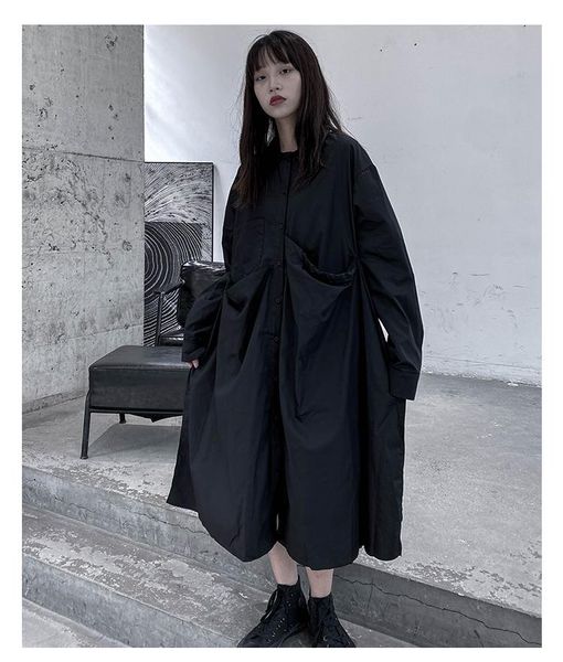 casual dresses large yamamoto dark shirt dress women's fall 2021 loose medium length pocket skirt, Black;gray
casual dresses large yamamoto dark shirt dress women's fall 2021 loose medium length pocket skirt, Black;gray