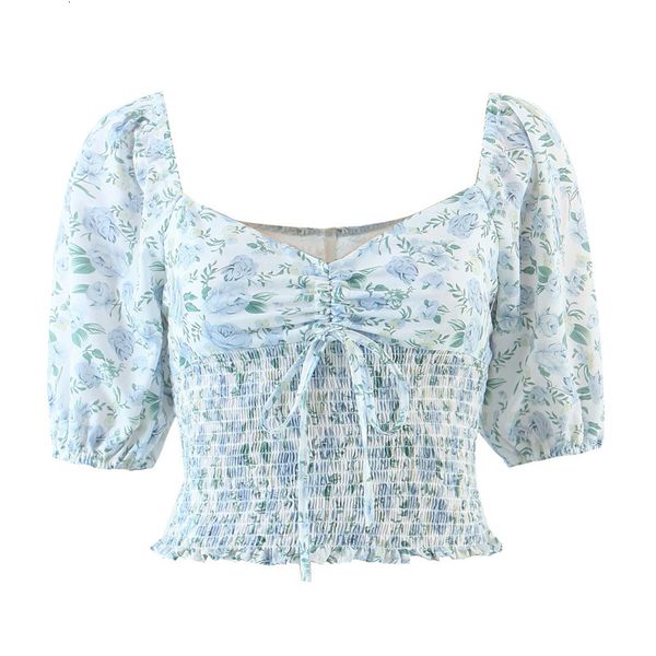 women's blouses & shirts 2021 summer slim bow floral women square neck ruched short crop zipper elastic waist female chiffon, White
women's blouses & shirts 2021 summer slim bow floral women square neck ruched short crop zipper elastic waist female chiffon, White