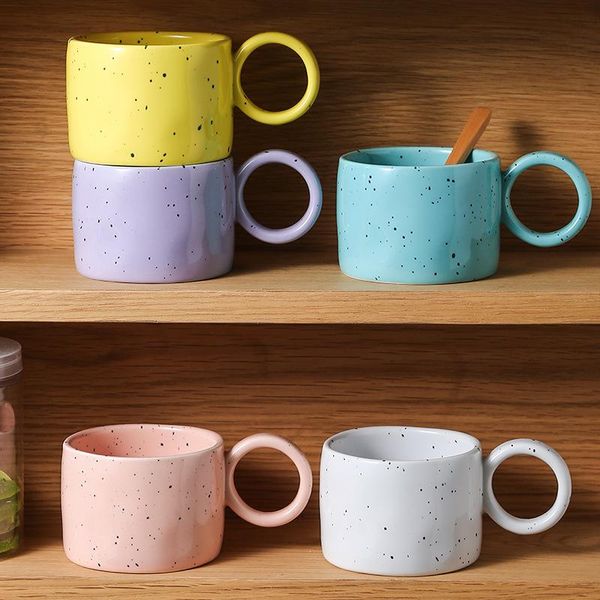 mugs korean colorful ceramic coffee cups with round circle handle 300ml breakfast drink milk tea water cup tableware couple gift
mugs korean colorful ceramic coffee cups with round circle handle 300ml breakfast drink milk tea water cup tableware couple gift