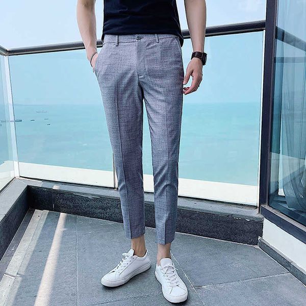 summer plaid casual pants men ankle length business dress pants streetwear office social trousers formal wedding trousers 210527, White;black
summer plaid casual pants men ankle length business dress pants streetwear office social trousers formal wedding trousers 210527, White;black