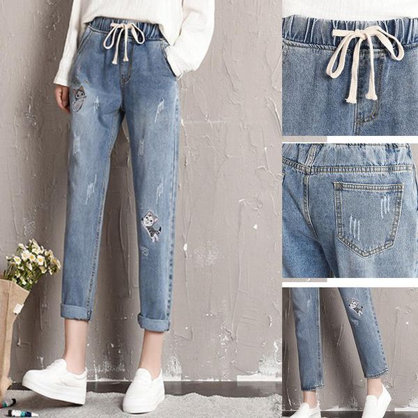 women's jeans casual korean style thin fashion pants ladies large size l-8xl elastic waist loose ankle cowgirl, Blue
women's jeans casual korean style thin fashion pants ladies large size l-8xl elastic waist loose ankle cowgirl, Blue