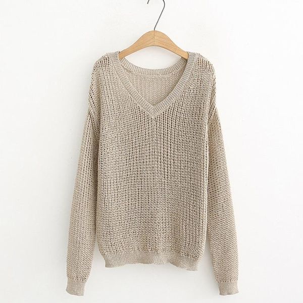 women's sweaters women solid knitted v neck sweater long sleeve see through loose shirts female casual elegant autumn hollow blusas, White;black
women's sweaters women solid knitted v neck sweater long sleeve see through loose shirts female casual elegant autumn hollow blusas, White;black