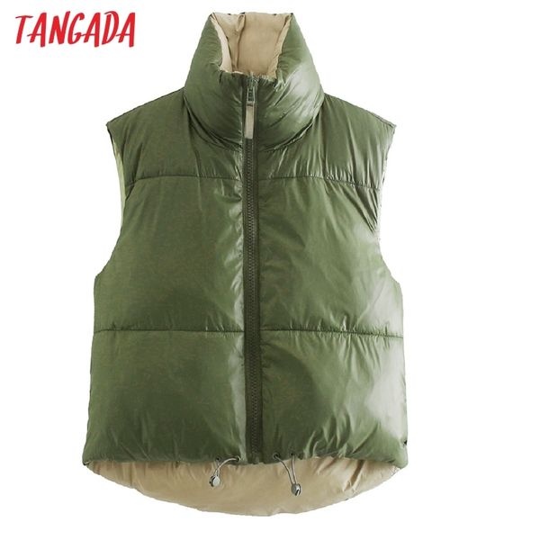 women double side wear sleeveless waistcoat parkas thick zipper pockets female warm elegant coat qj109 210416, Black;brown
women double side wear sleeveless waistcoat parkas thick zipper pockets female warm elegant coat qj109 210416, Black;brown