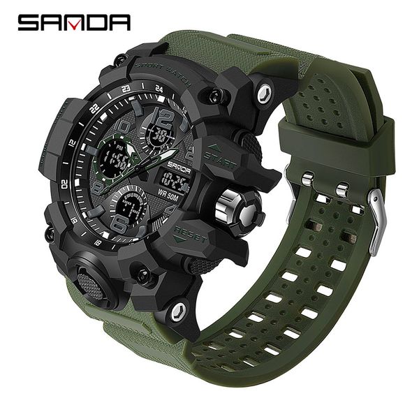 2021 sanda sports military mens watches waterproof dual display quartz wristwatch for male clock satch relogios masculinog, Slivery;brown
2021 sanda sports military mens watches waterproof dual display quartz wristwatch for male clock satch relogios masculinog, Slivery;brown