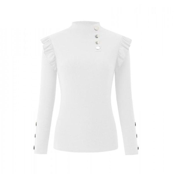 women's sweaters women long sleeve knitwear rib ruffle buttons blouse basic jumpers lady pullovers autumn winter, White;black
women's sweaters women long sleeve knitwear rib ruffle buttons blouse basic jumpers lady pullovers autumn winter, White;black