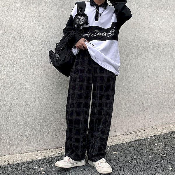 men's pants fonekie casual corduroy plaid men spring autumn straight wide-leg loose drape mopping trousers trend mens clothing, Black
men's pants fonekie casual corduroy plaid men spring autumn straight wide-leg loose drape mopping trousers trend mens clothing, Black