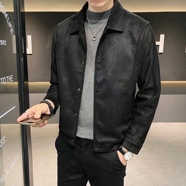 men's jackets autumn 2022 winter suede leather casual jacket men coat fashion slim fit bomber male long sleeve coats b475, Black;brown
men's jackets autumn 2022 winter suede leather casual jacket men coat fashion slim fit bomber male long sleeve coats b475, Black;brown