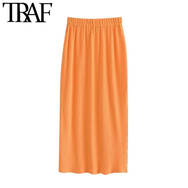 women chic fashion orange knitted pencil skirt vintage high elastic waist office wear female skirts mujer 210507, Black
women chic fashion orange knitted pencil skirt vintage high elastic waist office wear female skirts mujer 210507, Black
