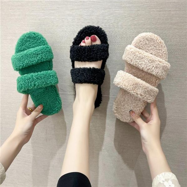 slippers plush 300 19, Black