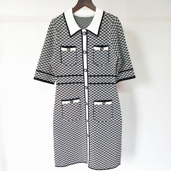 59% off factory outlet store spring lapel thousand bird lattice 4-pocket 5-sleeve lady knitted dress, Black;white
59% off factory outlet store spring lapel thousand bird lattice 4-pocket 5-sleeve lady knitted dress, Black;white