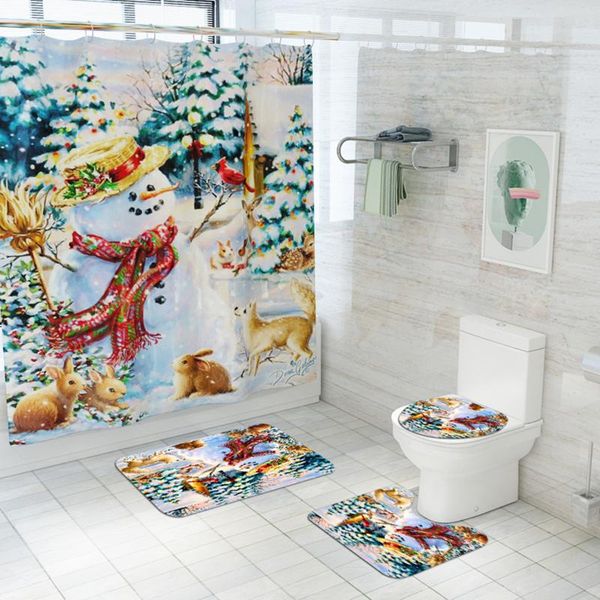 bath mats waterproof shower curtain bathroom carpet home el luxury snowman tree printed mould-proof toilet cover
bath mats waterproof shower curtain bathroom carpet home el luxury snowman tree printed mould-proof toilet cover