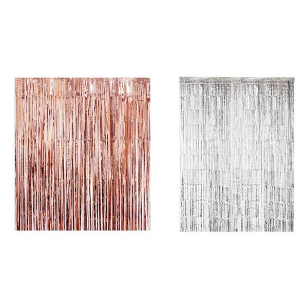 party decoration 2pc 1x3m thick rain silk curtain, background wall tassel flower-rose gold & silver
party decoration 2pc 1x3m thick rain silk curtain, background wall tassel flower-rose gold & silver