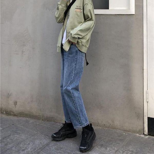women's jeans women summer ankle length vintage loose high waist bf students daily pockets all-match female streetwear washed baggiest, Blue
women's jeans women summer ankle length vintage loose high waist bf students daily pockets all-match female streetwear washed baggiest, Blue