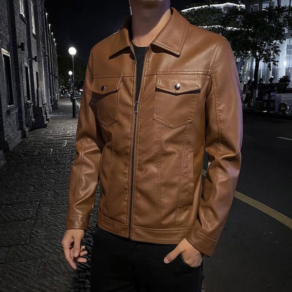 men's sweaters 2021 autumn and winter leather coat korean slim leisure youth fashion handsome black jacket top, White;black
men's sweaters 2021 autumn and winter leather coat korean slim leisure youth fashion handsome black jacket top, White;black