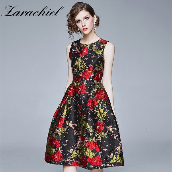 dresses women's sleeveless o-neck vest elegant vintage red floral jacquard fashion party summer ball gown, Black;gray
dresses women's sleeveless o-neck vest elegant vintage red floral jacquard fashion party summer ball gown, Black;gray