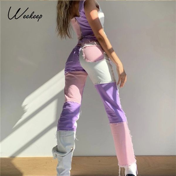 weekeep fashion women high waist streetwear jeans patchwork vintage 100% cotton design button fly straight denim pants slim jean, Blue
weekeep fashion women high waist streetwear jeans patchwork vintage 100% cotton design button fly straight denim pants slim jean, Blue
