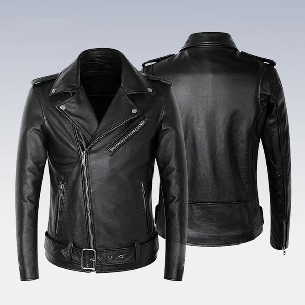 men's leather & faux classical motorcycle jackets men perfecto zipper genuine jacket calf skin thick slim cowhide biker coat man plus s, Black
men's leather & faux classical motorcycle jackets men perfecto zipper genuine jacket calf skin thick slim cowhide biker coat man plus s, Black