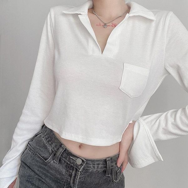 women's t-shirt female t-shirts fashion slim pocket long sleeve casual tshirt tee shirt woman short girl crop women tees y2k, White
women's t-shirt female t-shirts fashion slim pocket long sleeve casual tshirt tee shirt woman short girl crop women tees y2k, White