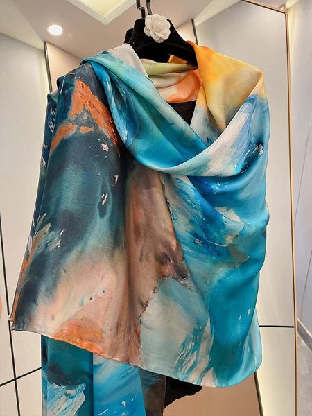 scarves hangzhou 100% mulberry silk scarf women spring widened enlarged autumn sea blue wind long shawl, Blue;gray
scarves hangzhou 100% mulberry silk scarf women spring widened enlarged autumn sea blue wind long shawl, Blue;gray