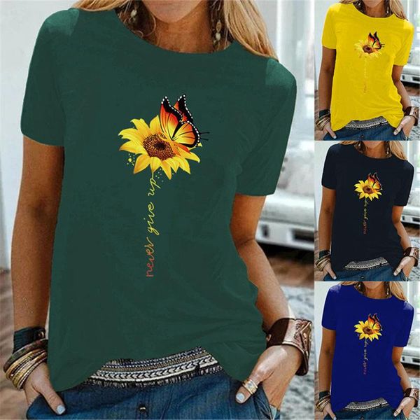 women's t-shirt never give up butterfly flower print tshirt women short sleeve s-5xl plus size summer femme graphic tee clothes, White
women's t-shirt never give up butterfly flower print tshirt women short sleeve s-5xl plus size summer femme graphic tee clothes, White