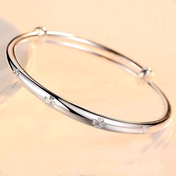 999 foot four leaf grass pure silver bracelet simple valentine's mother's day thanksgiving gift for mother, Black
999 foot four leaf grass pure silver bracelet simple valentine's mother's day thanksgiving gift for mother, Black