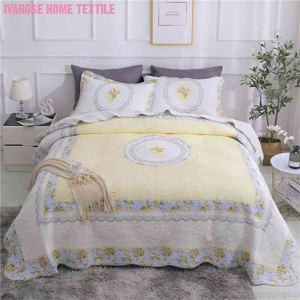3pcs yellow floral cotton quilted bedspread pillow shams luxury oversized coverlet king size bed cover set 94"x110
3pcs yellow floral cotton quilted bedspread pillow shams luxury oversized coverlet king size bed cover set 94"x110