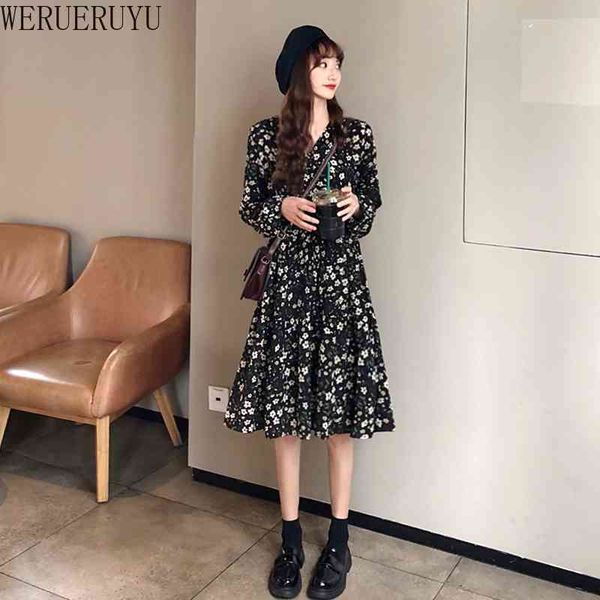 werueruyu elegant women floral print dress spring autumn female casual long sleeve pleated chiffon vintage a-line dress 210608, Black;gray
werueruyu elegant women floral print dress spring autumn female casual long sleeve pleated chiffon vintage a-line dress 210608, Black;gray