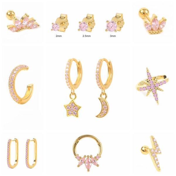 stud 925 sterling silver girl pink cubic zircon earring for women making jewelry wedding party ear piercing bijoux gifts, Golden;silver
stud 925 sterling silver girl pink cubic zircon earring for women making jewelry wedding party ear piercing bijoux gifts, Golden;silver