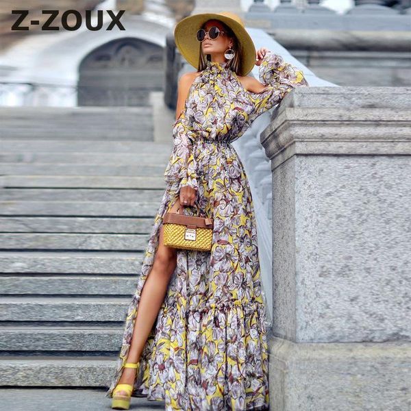 women dress long sleeve bohemia floral maxi split es print summer es 210524, Black;gray
women dress long sleeve bohemia floral maxi split es print summer es 210524, Black;gray