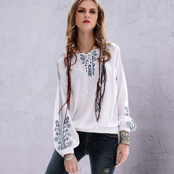 women's blouses & shirts harajuku woman casual cotton linen embroidery blouse mujer blusa femme lace-up shirt outwear gp5h, White
women's blouses & shirts harajuku woman casual cotton linen embroidery blouse mujer blusa femme lace-up shirt outwear gp5h, White