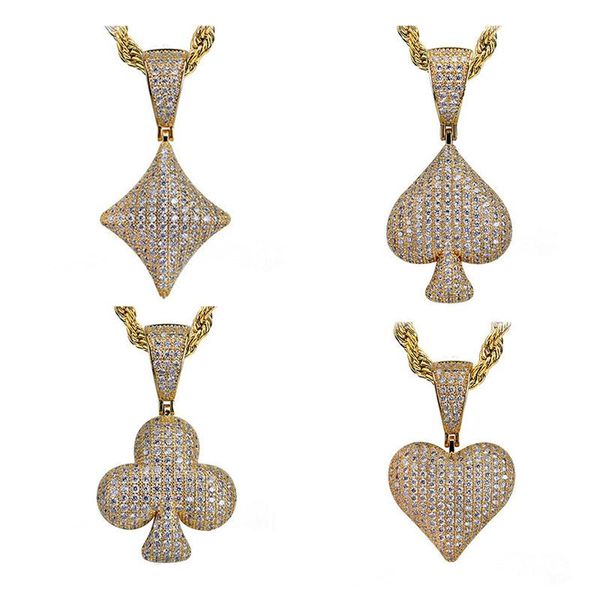 pendant necklaces mens necklace iced out poker with gold chain 4 styles +cubic zircon hip hop jewelry, Silver
pendant necklaces mens necklace iced out poker with gold chain 4 styles +cubic zircon hip hop jewelry, Silver