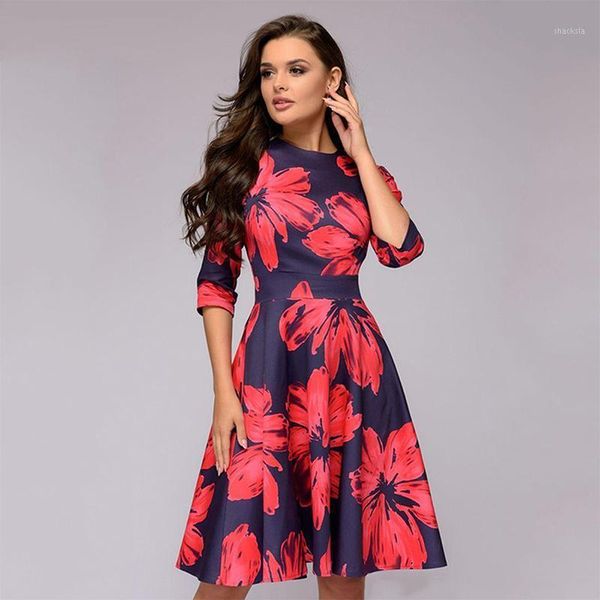 women knee-length a-line dress summer fashion printing medium sleeve vintage round neck red casual dresses, Black;gray
women knee-length a-line dress summer fashion printing medium sleeve vintage round neck red casual dresses, Black;gray