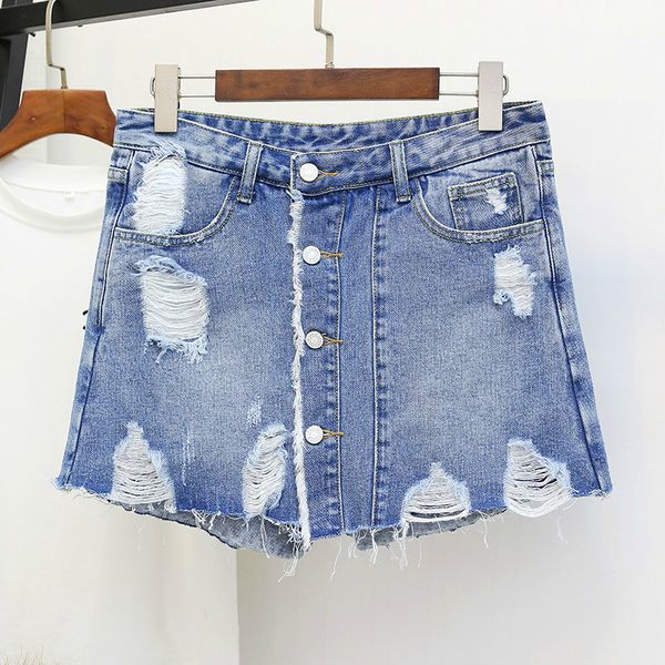 women's shorts denim skirt blue korean vintage high waist female loose summer ripped hole button jeans plus size 5xl 8kpr, White;black
women's shorts denim skirt blue korean vintage high waist female loose summer ripped hole button jeans plus size 5xl 8kpr, White;black