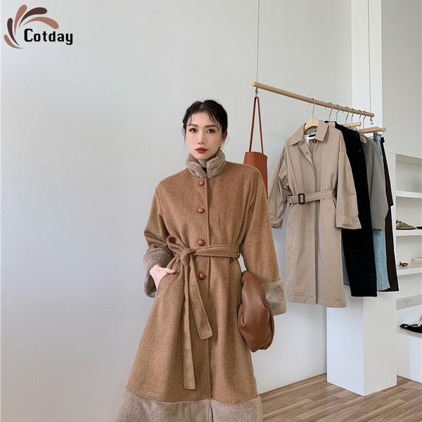 women's wool & blends cotday stand collar belt khaki single breasted promotion women manteau patchwork ukraine femme hiver long woolen, Black
women's wool & blends cotday stand collar belt khaki single breasted promotion women manteau patchwork ukraine femme hiver long woolen, Black