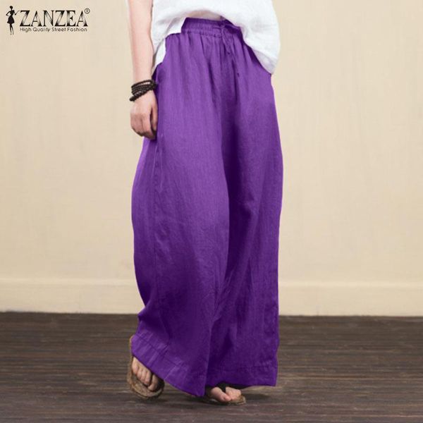 women's pants & capris 2021 summer solidwide leg zanzea casual work long women elastic waist trousers femme robe streetwear pantalon s, Black;white
women's pants & capris 2021 summer solidwide leg zanzea casual work long women elastic waist trousers femme robe streetwear pantalon s, Black;white