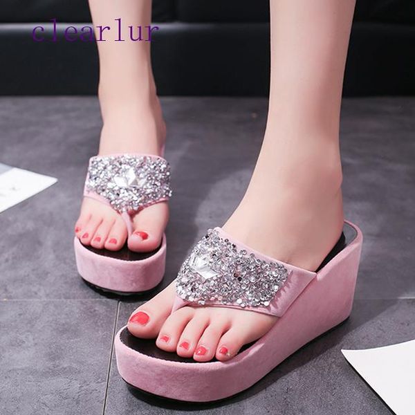 summer women's casual shoes non-slip bling sequins beach sandals slippers platform wedge c0487, Black
summer women's casual shoes non-slip bling sequins beach sandals slippers platform wedge c0487, Black