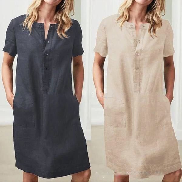 factoryrgf5 loose dress cotton short sleeve and for hemp middle elder girls, White;black
factoryrgf5 loose dress cotton short sleeve and for hemp middle elder girls, White;black