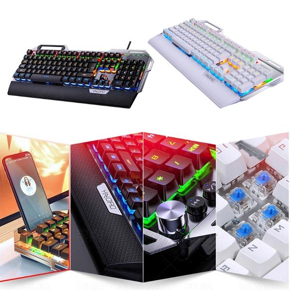 104keys usb 7 color rgb aluminum alloy esports gaming keyboard with phone stand keyboards
104keys usb 7 color rgb aluminum alloy esports gaming keyboard with phone stand keyboards