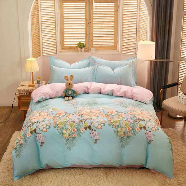 spring and autumn twill four piece pure cotton quilt cover sheet home textile bedding
spring and autumn twill four piece pure cotton quilt cover sheet home textile bedding
