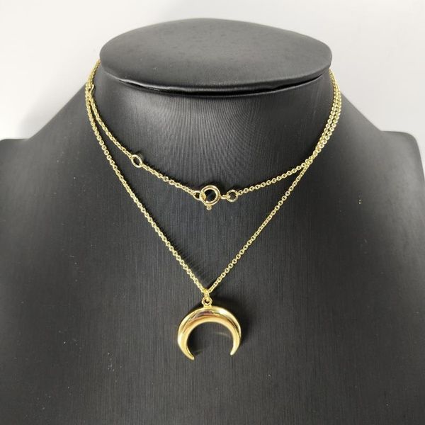 ins same crescent recommended brass gold plated fashion net red crescent necklace, Silver
ins same crescent recommended brass gold plated fashion net red crescent necklace, Silver