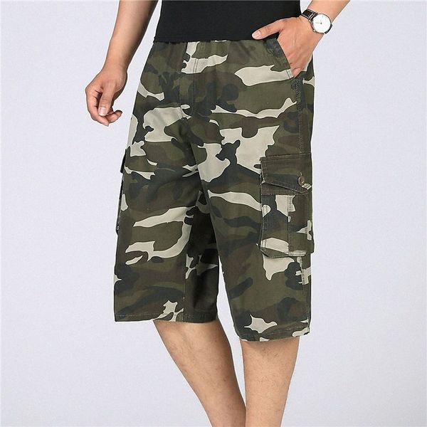men's stylish streetwear straight cargo pants elastic waist multiple pockets calf-length pants casual daily camouflage breathable outdo, White;black 
men's stylish streetwear straight cargo pants elastic waist multiple pockets calf-length pants casual daily camouflage breathable outdo, White;black